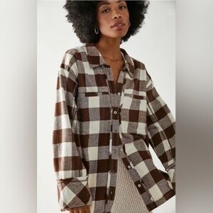 Free People We The Free So Long Summer Plaid Top NWOT